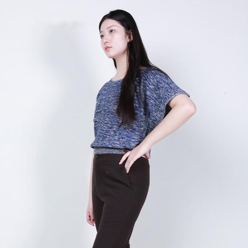 Anlom Women's Summer Short Sleeve Round Neck Knit Top