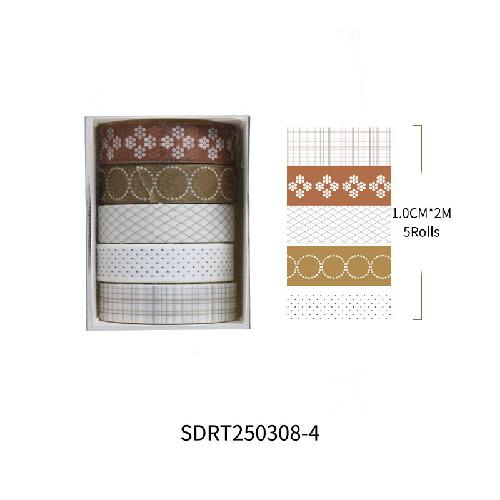Chunxin Flower Language Boxed Japanese Paper Tape 5*1cm Wide Flowers and Leaves Dividing Line Hand Account Pastoral Flower Tape