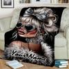 1PC Custom Name Futuristic Glamour Portrait Flannel Blanket Versatile,all-season Throw Suitable for the Living Room,bedroom,camping,travel,and Gift
