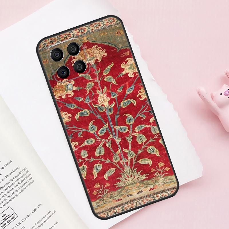 Persian Carpet Floral Pattern Case For Samsung Galaxy M13 M53 M16 M36 M56 M06 M52 M32 M12 M54 M34 M14 M35 M55 M15 M11 M31