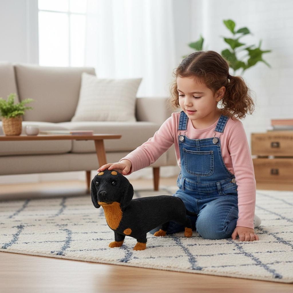 Realistic Embrace Dachshund Plush Toy Emotional Support Skin-Friendly Sleeping Pillow Children Kids Boys Girls Room Decor