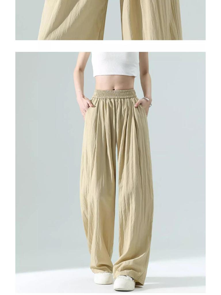 Drapey Wide Leg High Waist Summer Pants for Women - Slimming and Floor-Length, Yamamoto Style 2025