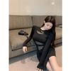 French Retro Sexy Spice Girl Hollow Long-sleeved Dress Women's Spring New Slim and Thin Stacked Hip-wrapped Short Skirt