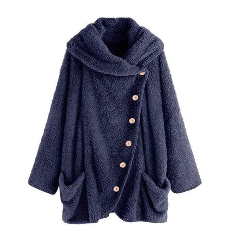 Women's Coat Autumn Winter Turn Down Collar Coat Women Oversized Warm Teddy Bear Jacket Lady Plush Coat Cardigan Jacket