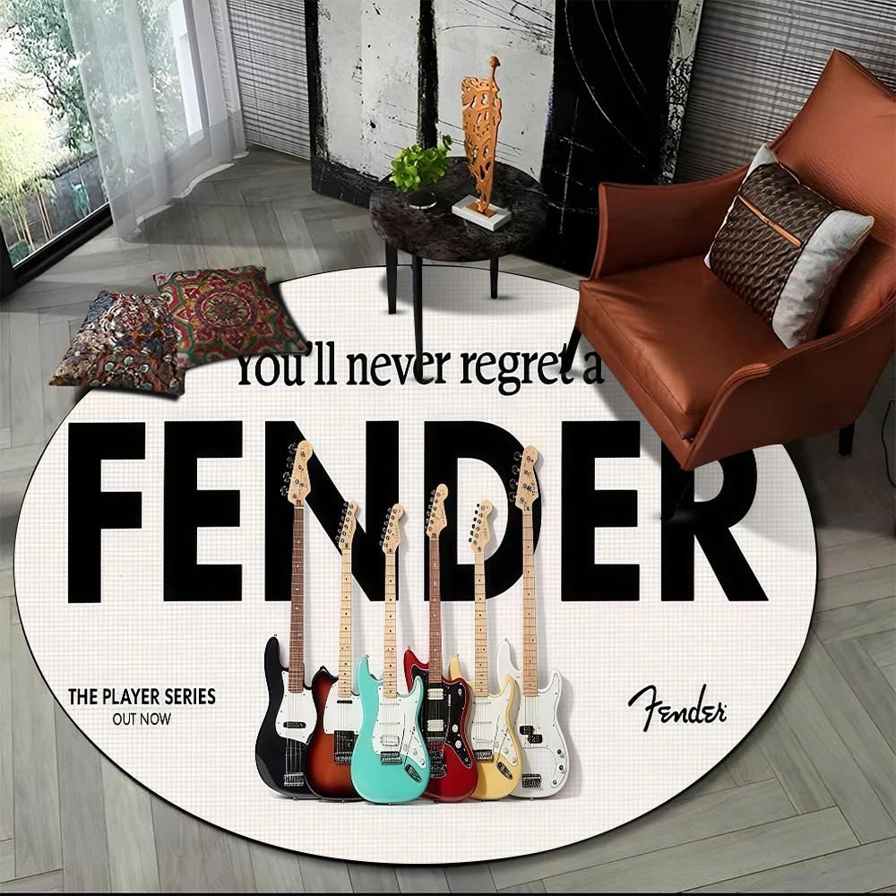 29 Style New Fender Retro Guitar Instruments Music Round Carpet Rug for Bedroom Living Room Sofa Decoration,pet Decor Floor Mat