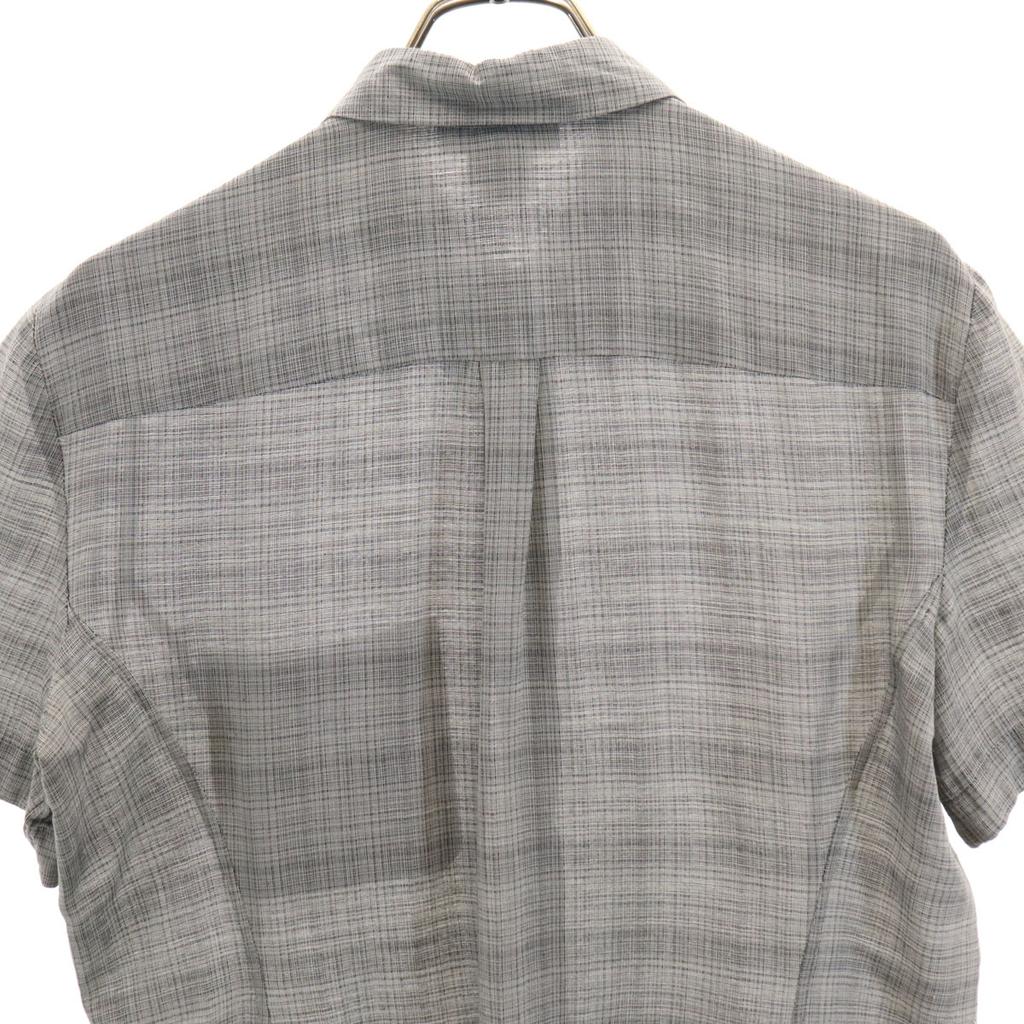 Celine Französisches Seidengemisch Karomuster Kurzarmhemd 42 grau Damen Gebraucht