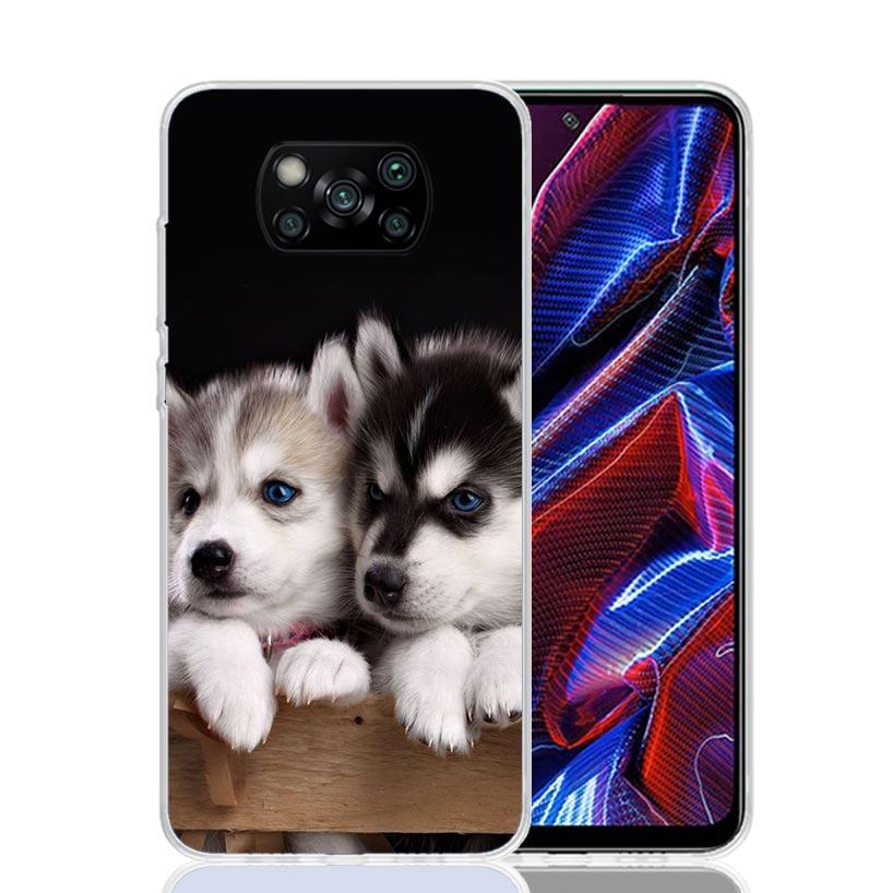 Siberian Husky Dog Case Phone Cover for Xiaomi Redmi Note 10 9 9S 8 8T 7 5 Pro Mi 12T 11T 10T 9T 12 11 Lite A3 A2 Trend Fundas M