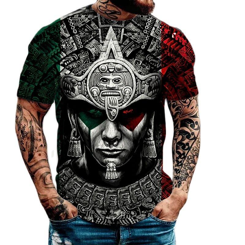 

Винтажная мужская футболка с черепом, 3d принт, мексиканский графический череп, с круглым вырезом, с короткими рукавами, большие топы, футболка, топы, быстросохнущая