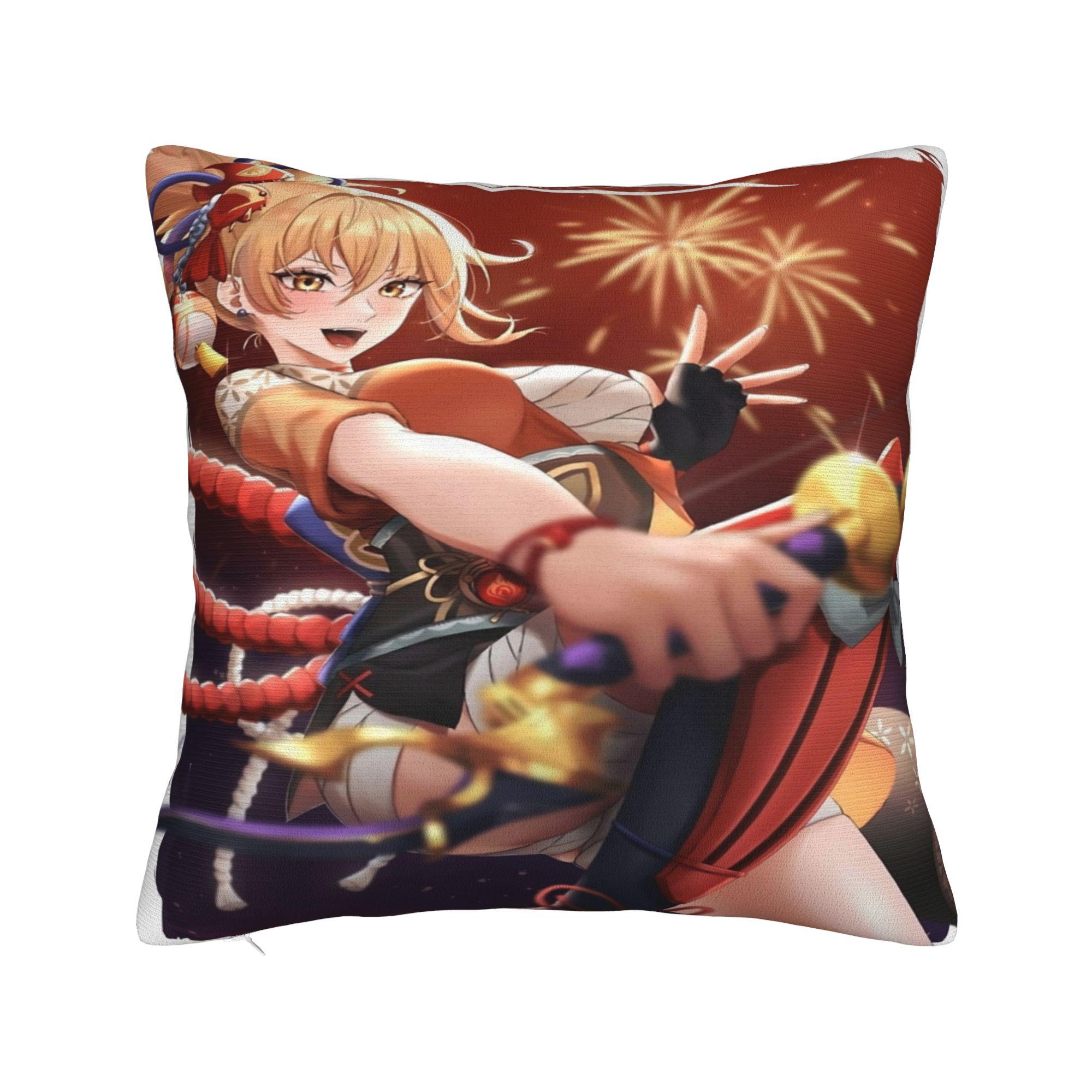 

Genshin Impact Game Printing Pillowcases Cushion Cover Pillow Covers Soft and Sweet Home Decorations Square Multi Size 12x12in 30X30cm
