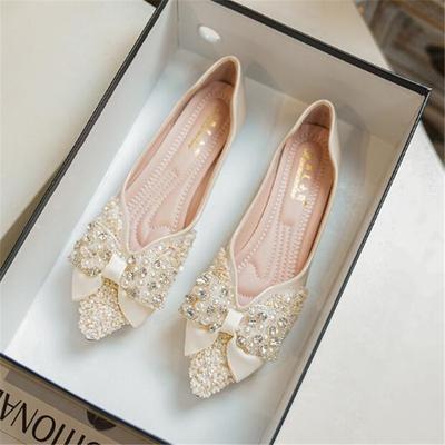 Rozmiar 33-43 Damskie Płaskie Buty z Ostrym Noskiem Kryształowe Damskie Buty Damskie Wygodne Mokasyny Buty Proste Buty Mary Jane