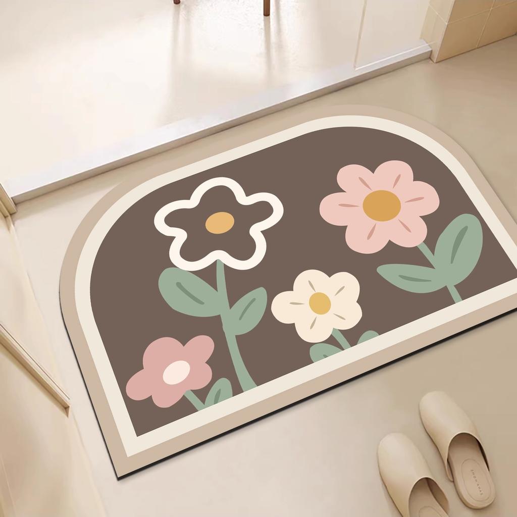 Diatom Mud Soft Floor Mat Bathroom Quick Drying Toilet Door Mat Absorbent Non-slip Toilet Toilet Rug