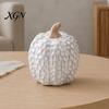 Matte White Harvest Gifts Ceramic Pumpkin Fall Table Centerpiece, Realistic Fake Figurine Nordic Style Home Accessories for Autumn Halloween