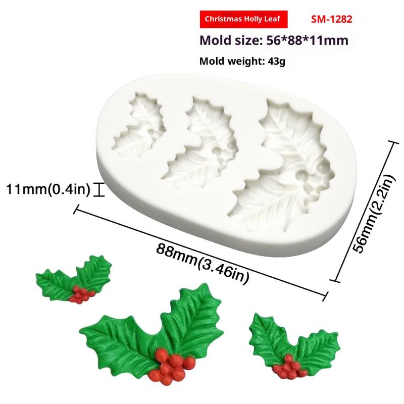 Julstjärna Julblomma Silikon Sugarcraftform Hartsverktyg Muffinform Fondant Tårtdekoreringsverktyg