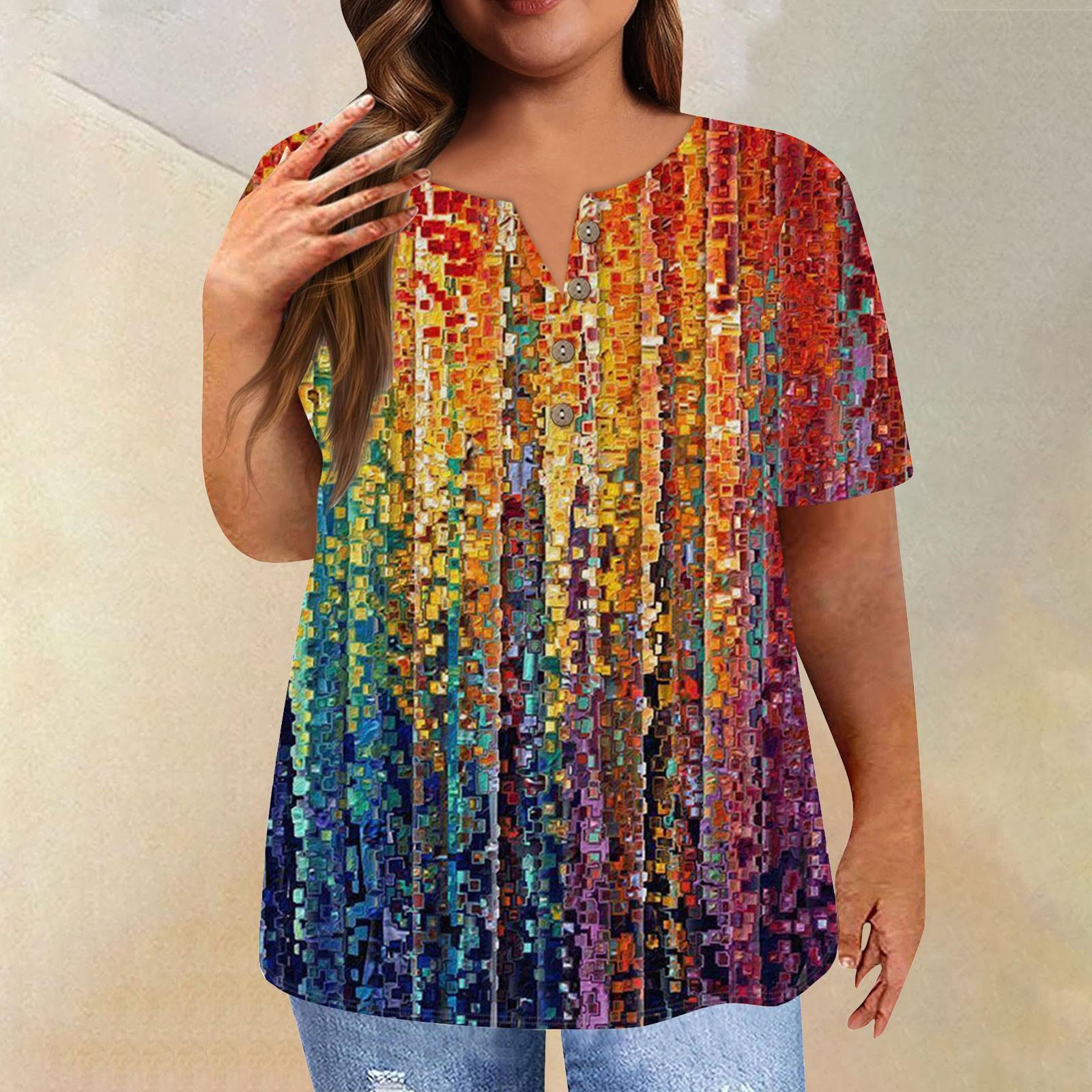 

Модная рубашка с коротким рукавом, круглая шея, футболка больших размеров, повседневные топы с винтажным принтом для женщин XL золотой