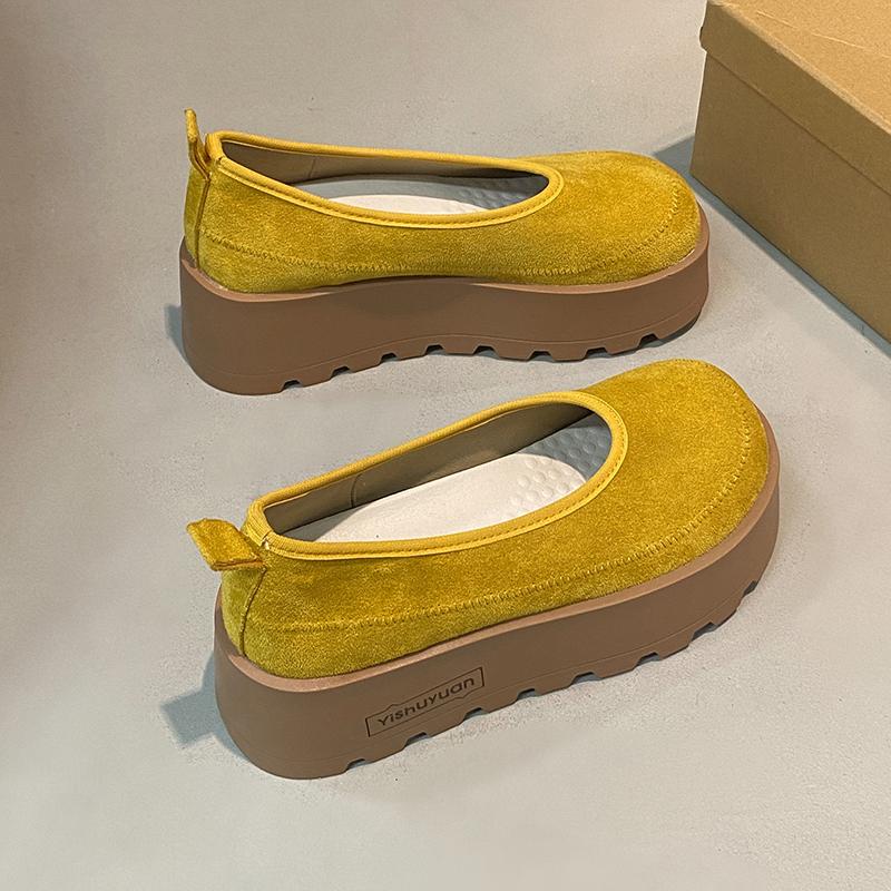 TUINANLE Thick-Soled Women's Platform Loafers Women Suede Loafers Casual High Heels Sneakers Shoes