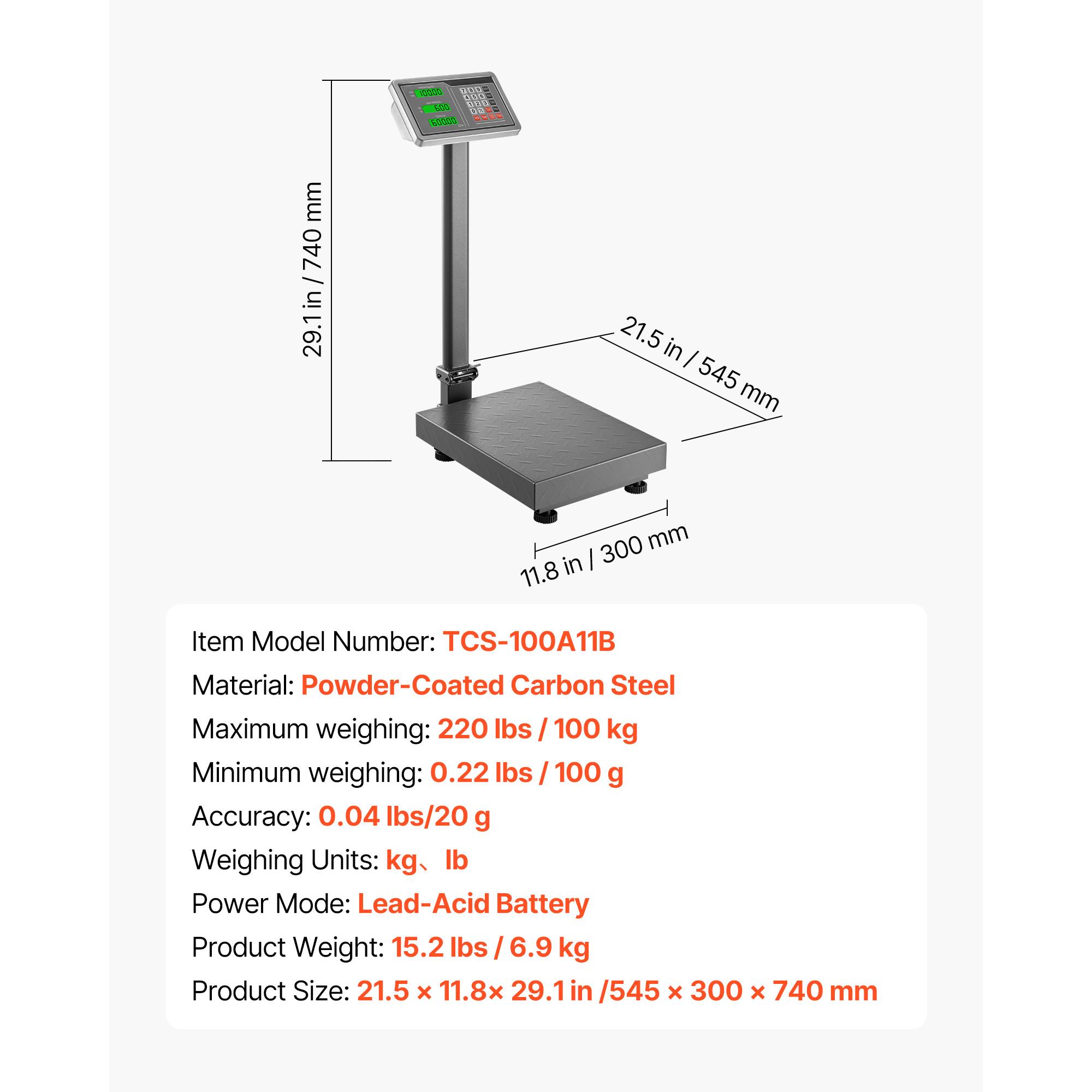 

SucceBuy 660 фунтов Цифровые платформенные весы 0,1 фунта Точность Напольные весы с дисплеем HD в фунтах/кг для коробок и багажа