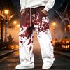 Men's Corduroy Casual Straight Leg Pants with Elastic Waistband and for Halloween