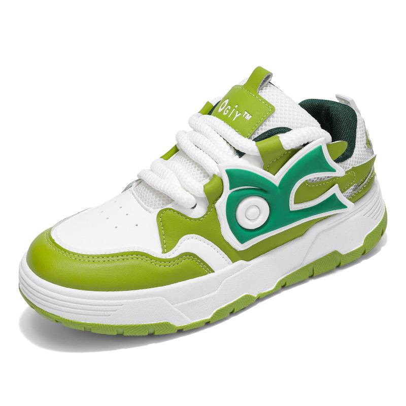 Fashion Street Green Skateboarding Shoes For Man Platform Leather Men's Casual Sneakers Fashion Designer Shoes Men Zapatillas De Hombre