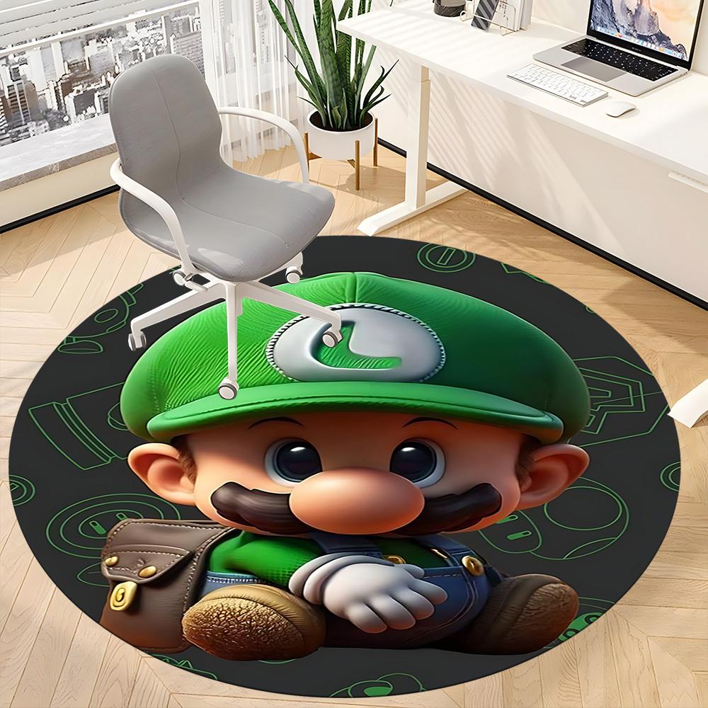 1pc Mario Office Round Area Rug, Under Office Chairs Bedroom Living Room Home Decor a1016257