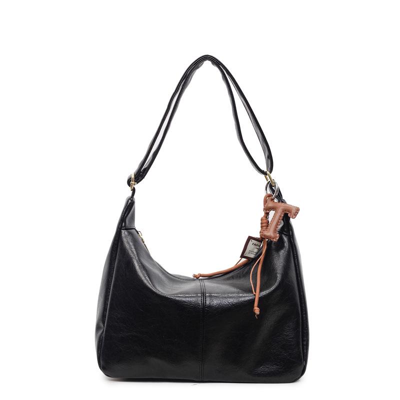 

Maillard Dark Leather Tote - Large Capacity Crossbody & Shoulder Bag, Popular Korean Style for Autumn Commuting Bag Only