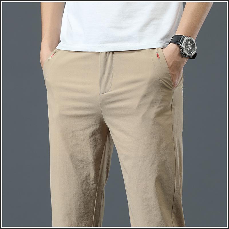 

Мужские летние брюки из ледяного шелка, быстросохнущие, с эластичной талией - Модель 5505 38 хаки