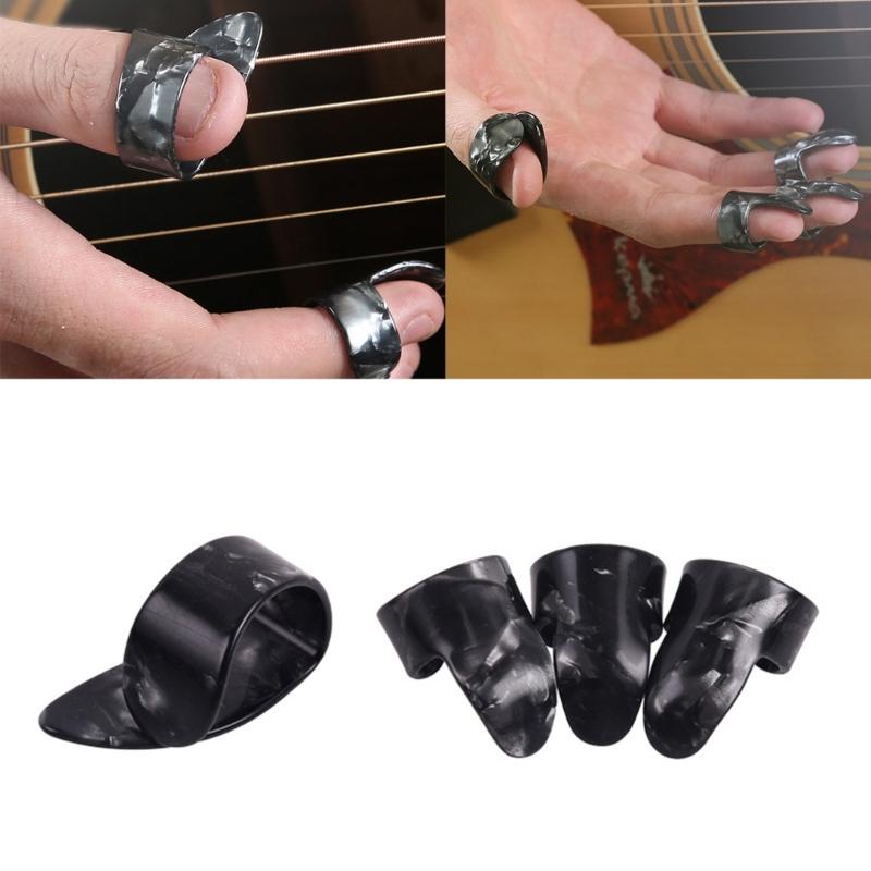 4Pcs Thumb and Finger Picks Guitar Finger Picks Replacement Flat Thumbpicks Finger Cot Picks for Acoustic Guitar