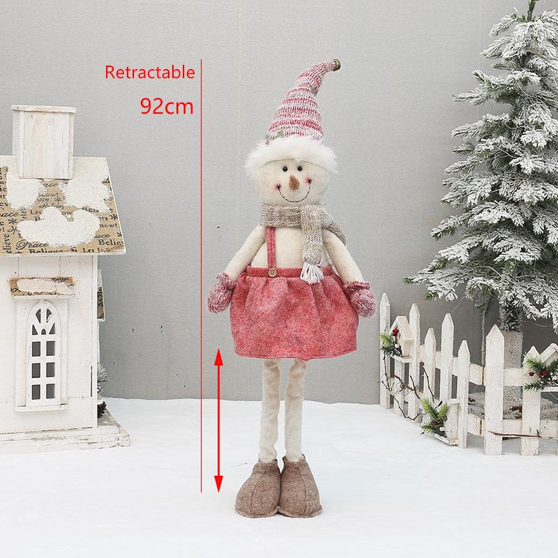 Vánoční látková zatahovací panenka Santa Claus sněhulák panenka sváteční dárek vánoční dekorace ozdoby potřeby
