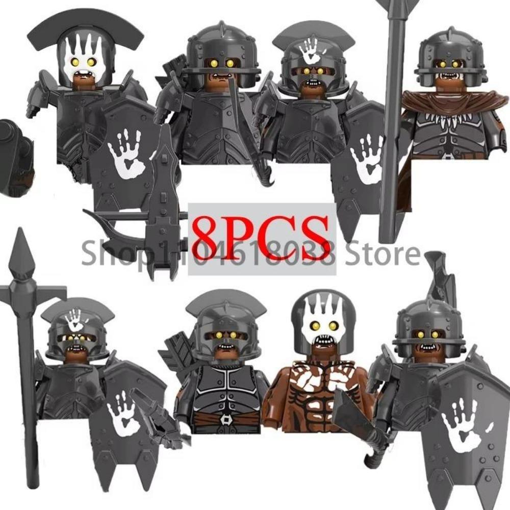 Zielony Smok Rycerze Kruk Tarcza Figurki Akcji MOC Średniowieczni Starożytni Rycerze Scena Klocki Kreatywne Zabawki dla Dzieci