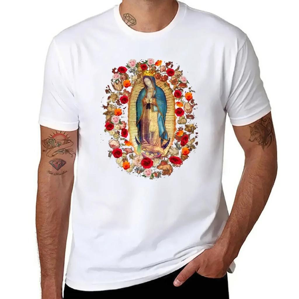 Our Lady of Guadalupe Mexican Virgin Mary Mexico Catholic Saint T-Shirt plain anime clothes plain white t shirts men