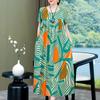 Abiti eleganti taglie forti per donna Abito lungo vintage a maniche corte allentato casual