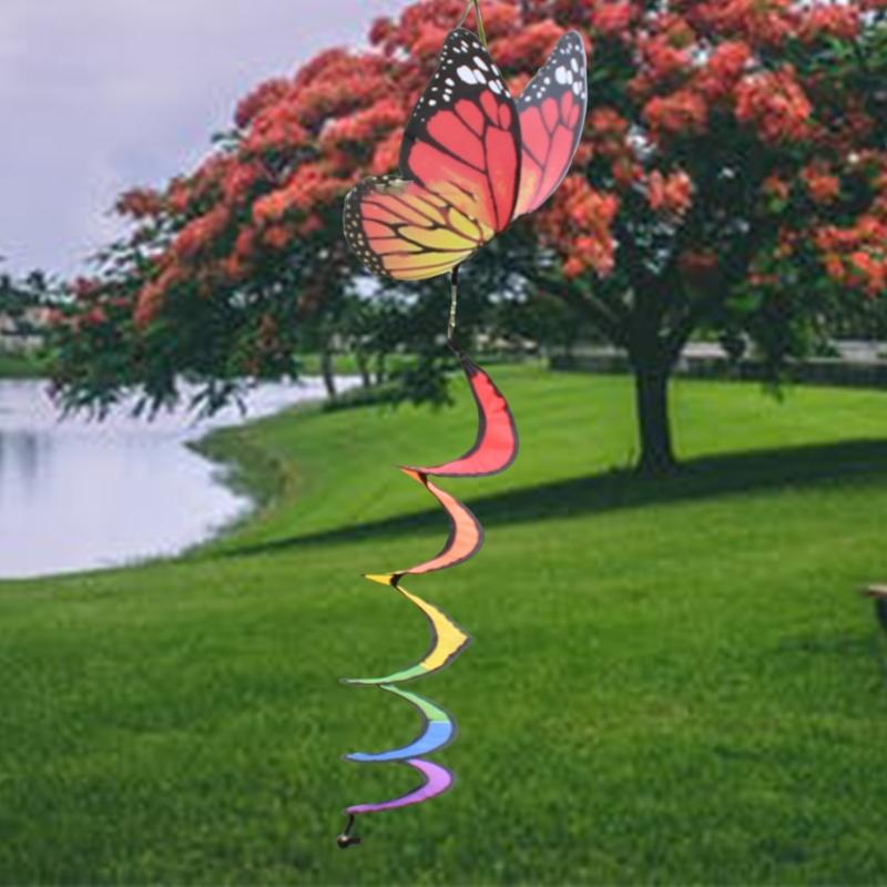 Hanging Butterfly Curlie Wind Spinners Twisters for Dynamic Balcony Home Garden Eye Catching Indoor Outdoor Decoration