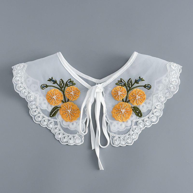 Vintage Ruffle Women Detachable Collar Tie Necklace Detachable Lapel Shirt Fake False Collar Woman Lace Tie Neckwear Nep Kraagie