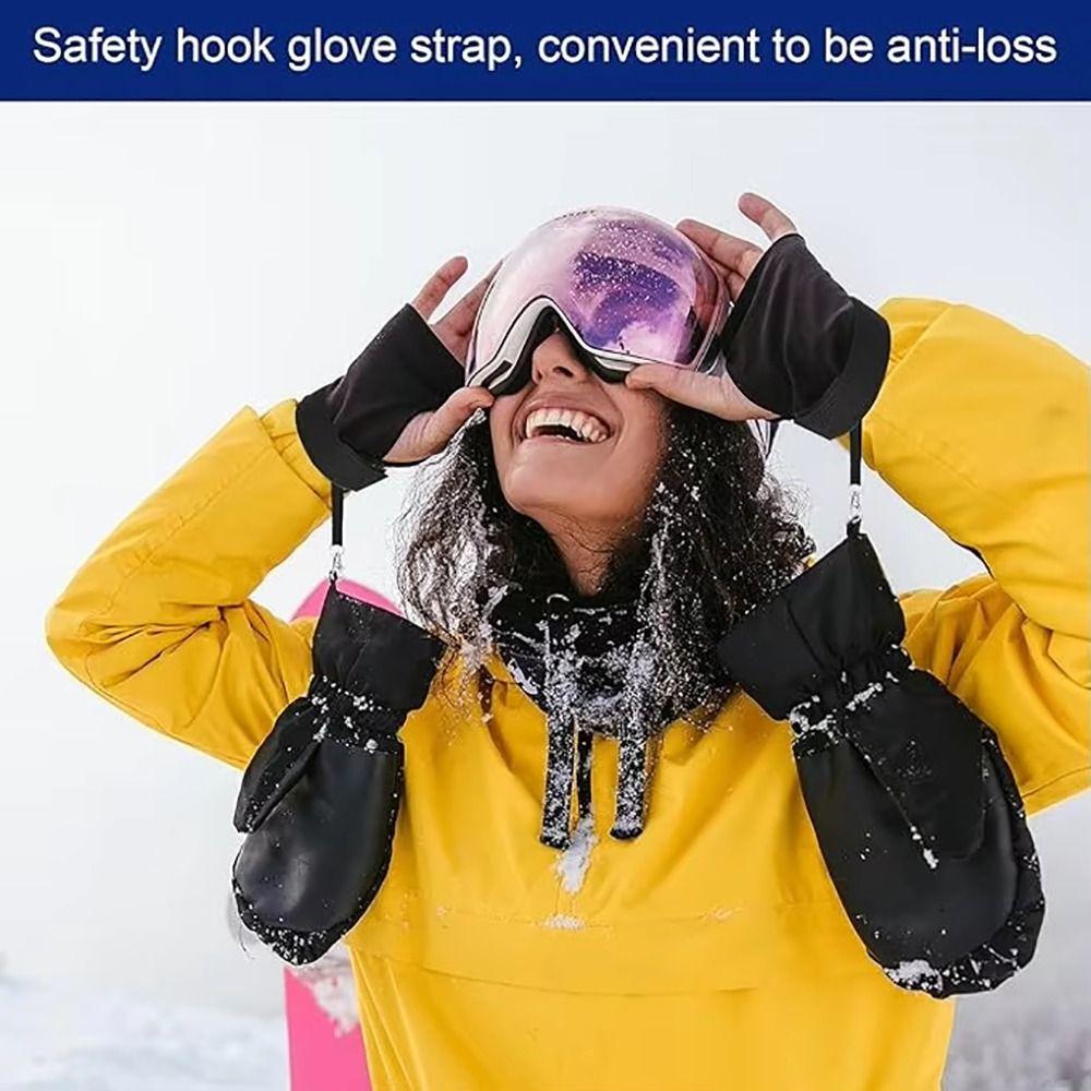 4Pcs Nylon Material Ski Glove Leashes Adjustable Design Wrist Straps  Skiing Sport
