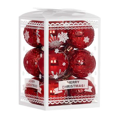 StarryLights Christmas Bauble Set - Red Baubles with Christmas Motifs