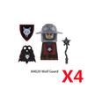 MOC Medieval Knight Castle Figures Building Blocks Weapon Wolf Swordsmen Guard Bow Arrow Shield Flags Warhorse Toys Gifts S002