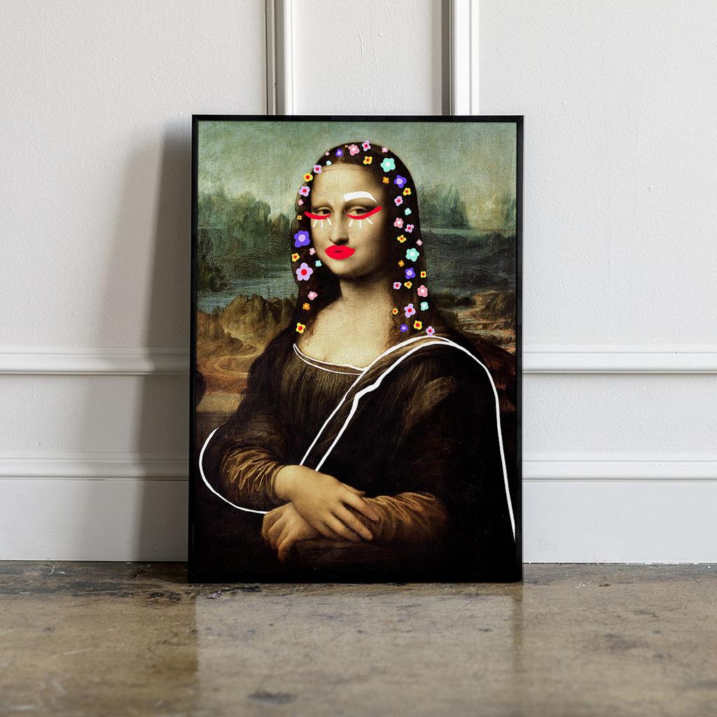 Poster Mona Lisa In Flowers