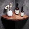 Yipan Black Walnut Style Corner Bathroom Shelf with Towel Bar