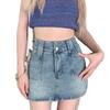 2026 Summer Women's Retro High-Waisted Denim A-Line Mini Skirt - Slimming, Loose, and Anti-Exposure Design