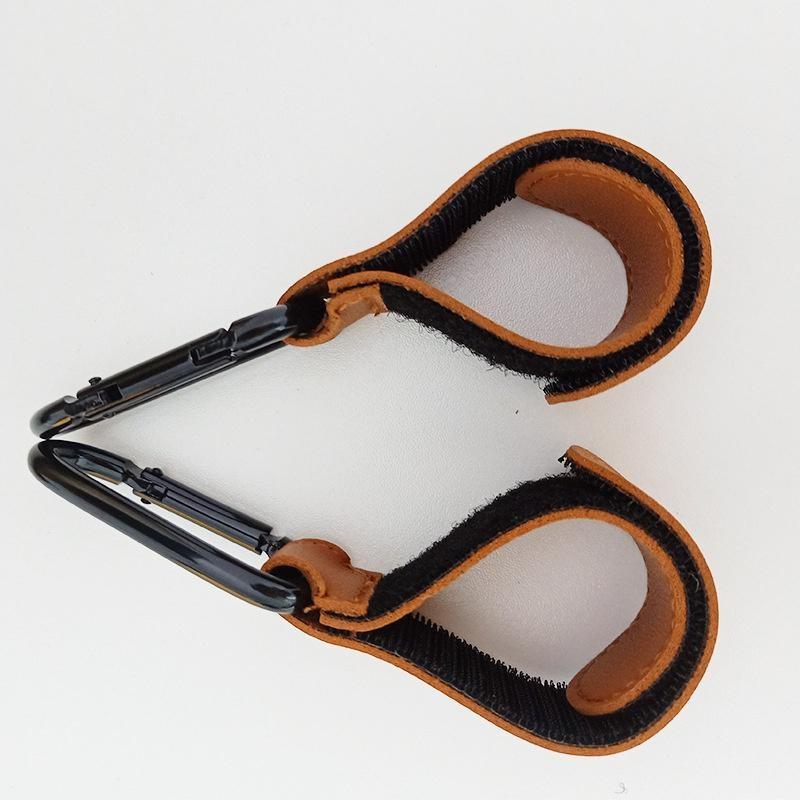 360 Rotate PU Leather Trolley Baby Bag Stroller Hook Mountaineering Buckle Stroller Hook Removable Hook 1pcs