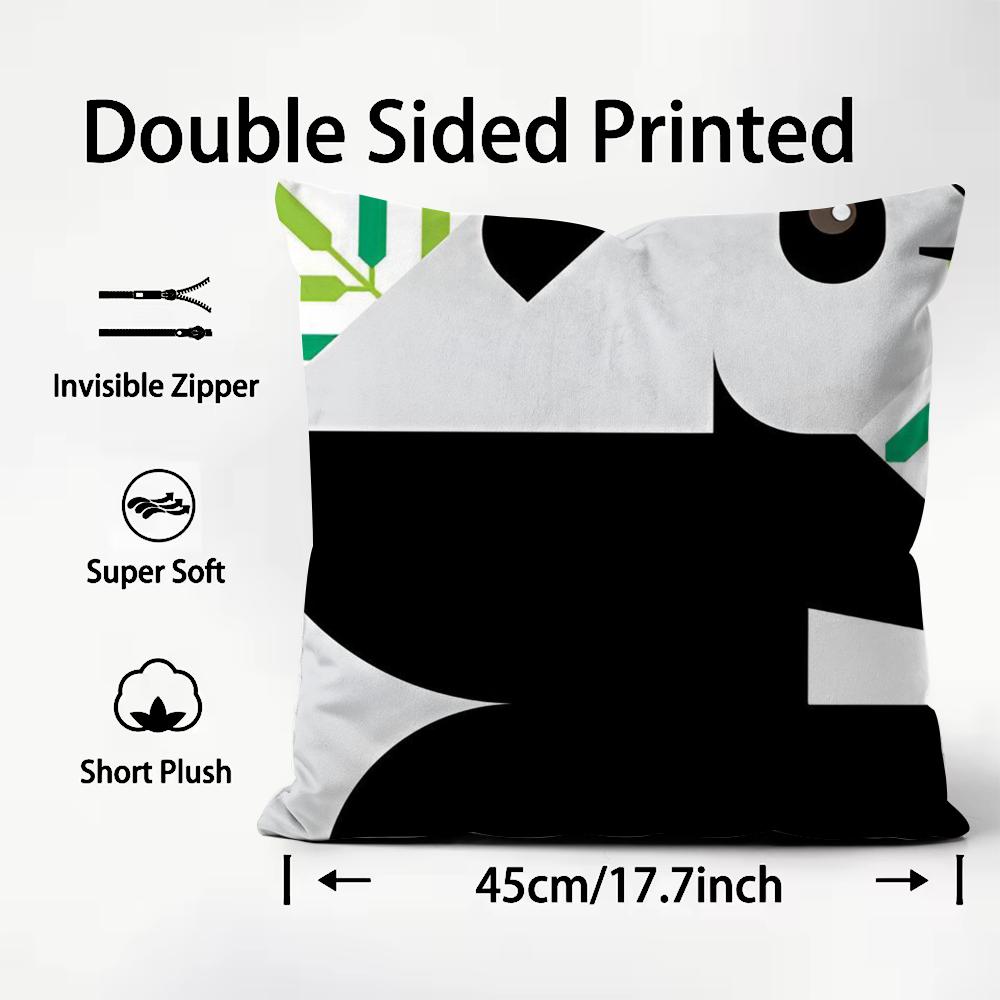Simple Animal Anime Art Cushion Cover Plush Fabric Soft DoubleSided Printed Sofa Warm Winter Home Child Gift Pillow Case