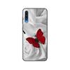 Černé TPU pouzdro pro Samsung Galaxy A50 50S A30S A10 A01 A11 A21S A31 A41 A51 A71 M21 M30S S10 LITE Červený motýl na květu růže