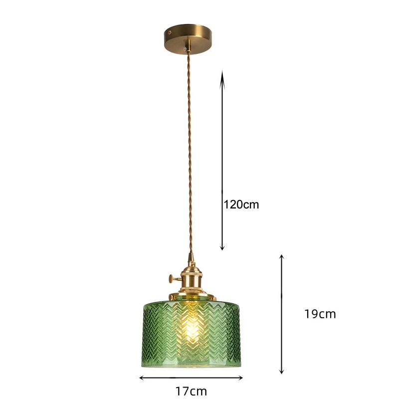 Vintage Ripples Glass Pendant Lamp Bedroom Dining Room Kitchen Retro Pendant Light Indoor Decor Hanging Light Ceiling Chandelier