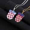 Croatia Map Pendant Necklace Fashionable Croatian Flag Neckchains Adjustable Ethnic Collarbone Chains Couple Jewelry