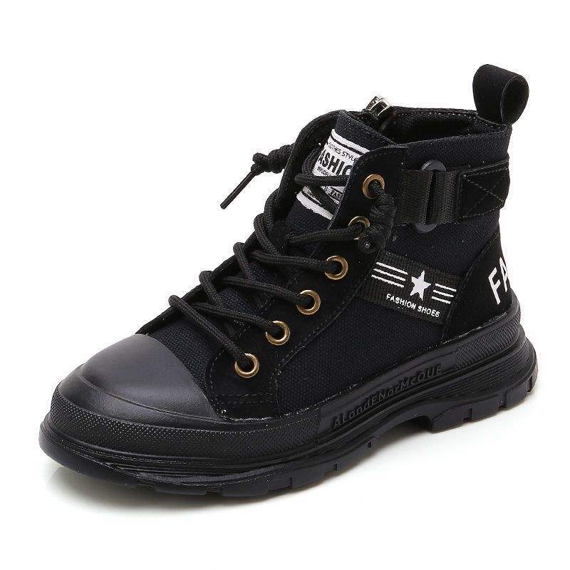 

Girls Martin boots autumn and winter velvet British style boys shoes middle children canvas shoes short boots children single boots 2025 new 36 yards/inner length 22.3cm