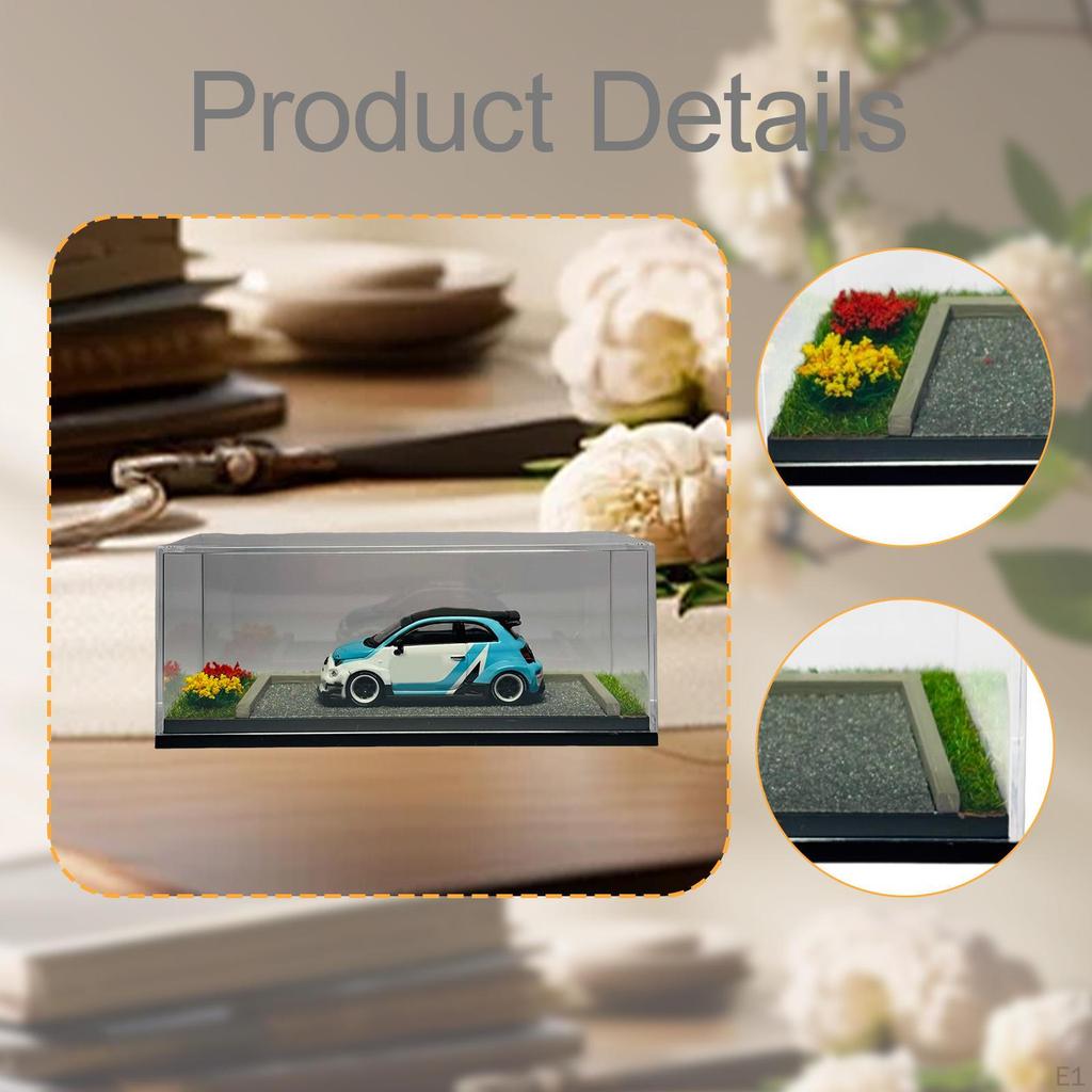 1/64 Vehicle Model Display Case, Scenery Diorama Parking Lot, Showcase Tabletop Decor