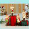 Christmas Snowman Santa Claus Snowflake Candle Light With Falling Snow Effect