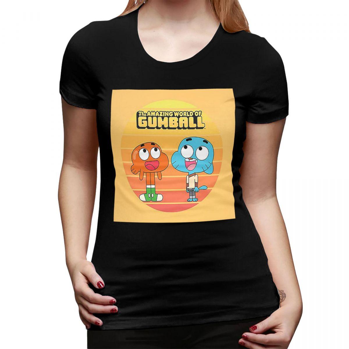 

The Amazing World Of Gumball Gumball And Darwin TShirt for Women Crew Neck Streetwear Shirts Womens Short Sleeve Clothes Tops 4XL