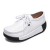 Women Genuine Leather Platform Shoes Winter Plush Walking Shoes 5cm High Wedges Heels Shoes Elegant Warm Mother Shoes