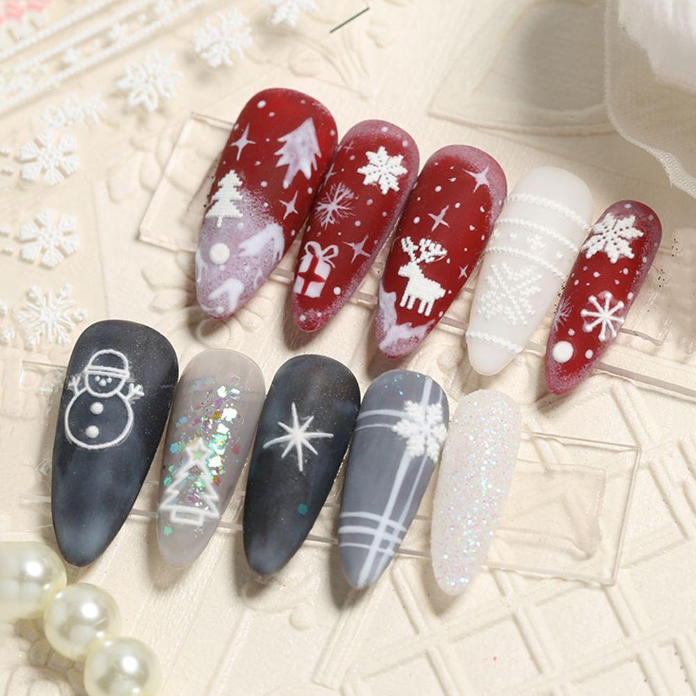 Day Applique Christmas Nail Stickers DIY Nail Art Accessories Manicure Snowflake Nail Decoration