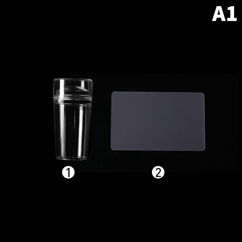 Silicone Transparent Nail Art Stamping Kit French For Manicure Plate Stamp Polish Stencil Template Seal Stamper Scraper